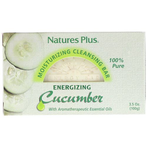 Nature's Plus, Moisturizing Cleansing Bar, Energizing Cucumber, 3.5 oz (100 g) فوائد