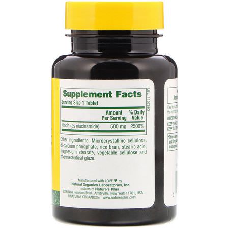 Nature's Plus, Niacinamide, 500 mg, 90 Tablets:B3 Niacin,فيتامين B