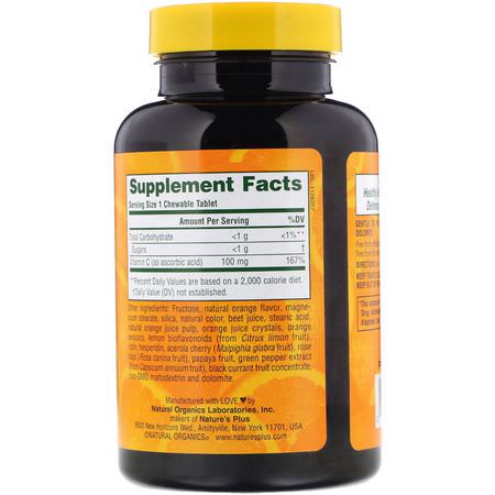 Nature's Plus, Orange Juice Jr, Vitamin C Supplement, 100 mg, 180 Tablets:أنفلونزا, سعال