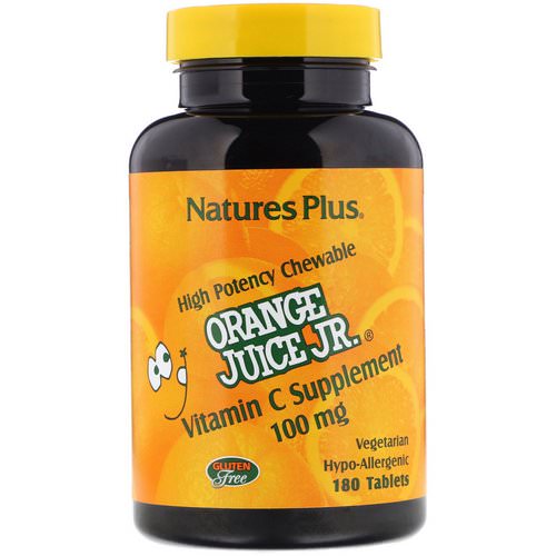 Nature's Plus, Orange Juice Jr, Vitamin C Supplement, 100 mg, 180 Tablets فوائد