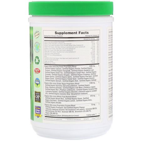 Nature's Plus, Organic Ultra Juice Green Powder, 0.66 lb (300 g):س,برف,دز, الخضر