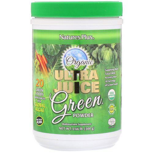 Nature's Plus, Organic Ultra Juice Green Powder, 0.66 lb (300 g) فوائد