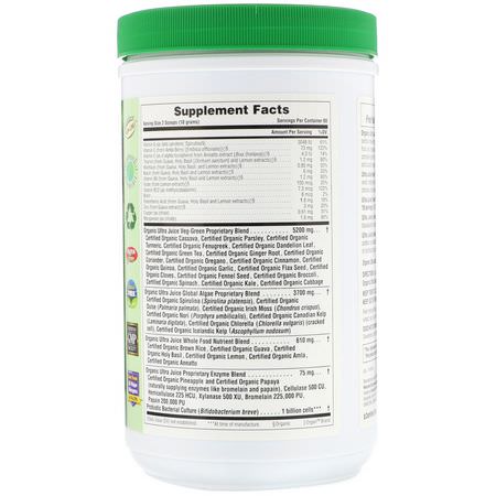 Nature's Plus, Organic Ultra Juice Green Powder, 1.32 lbs (600 g):س,برف,دز, الخضر