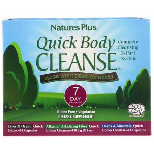 Nature's Plus, Quick Body Cleanse, 7 Day Program, 3 Part System فوائد