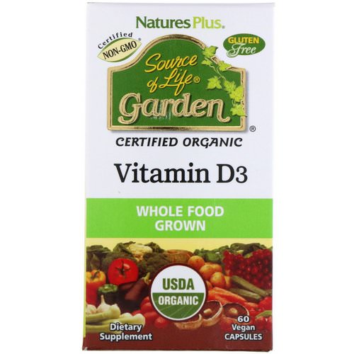 Nature's Plus, Source of Life, Garden, Vitamin D3, 60 Veggie Caps فوائد