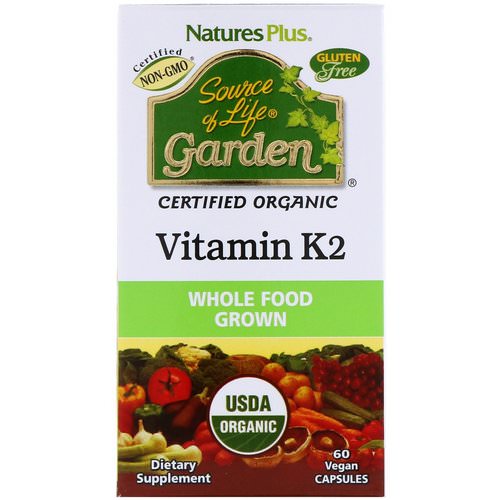 Nature's Plus, Source of Life, Garden, Vitamin K2, 60 Vegan Caps فوائد
