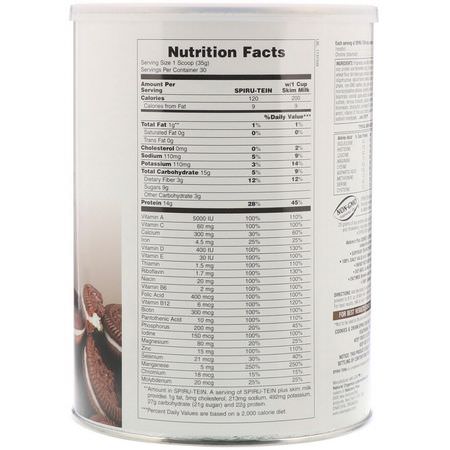 Nature's Plus, Spiru-Tein, High Protein Energy Meal, Cookies & Cream, 2.3 lbs (1050 g):البر,تين النباتي ,