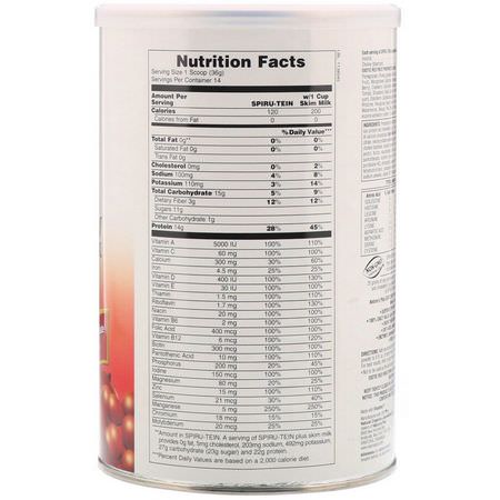Nature's Plus, Spiru-Tein, High Protein Energy Meal, Exotic Red Fruit, 1.1 lbs (504 g):بدائل ال,جبات ,ال,زن