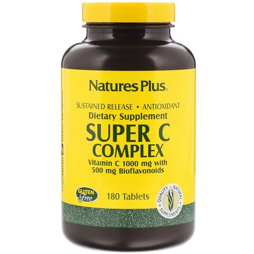 Nature's Plus, Super C Complex, Vitamin C 1000 mg with 500 mg Bioflavonoids, 180 Tablets فوائد