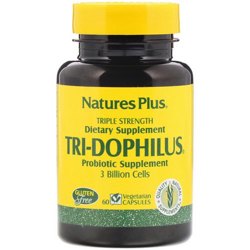 Nature's Plus, Tri-Dophilus, Probiotic Supplement, Triple Strength, 60 Vegetarian Capsules فوائد