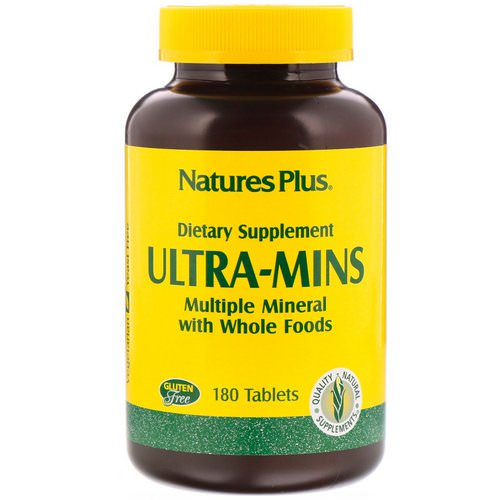 Nature's Plus, Ultra-Mins, Multiple Mineral with Whole Foods, 180 Tablets فوائد