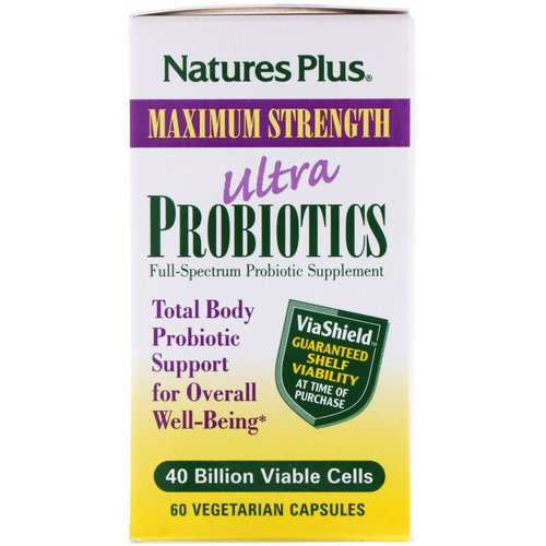 Nature's Plus, Ultra Probiotics, 40 Billion Viable Cells, 60 Veggie Caps فوائد