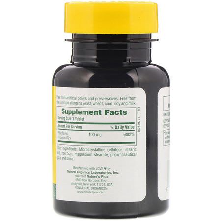 Nature's Plus, Vitamin B-2, 100 mg, 90 Tablets:فيتامين ب, الفيتامينات