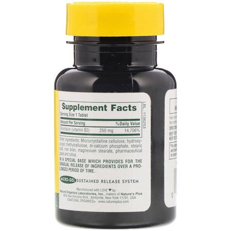 Nature's Plus, Vitamin B-2, 250 mg, 60 Tablets:فيتامين ب, الفيتامينات