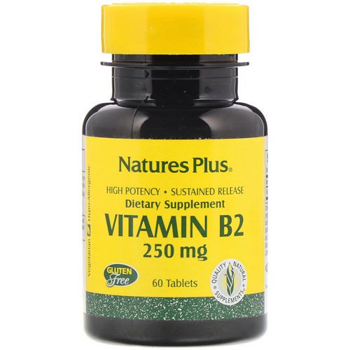 Nature's Plus, Vitamin B-2, 250 mg, 60 Tablets فوائد