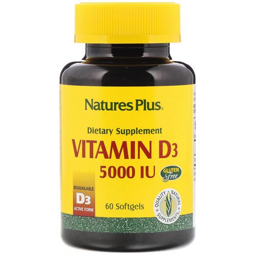 Nature's Plus, Vitamin D3, 5000 IU, 60 Softgels فوائد