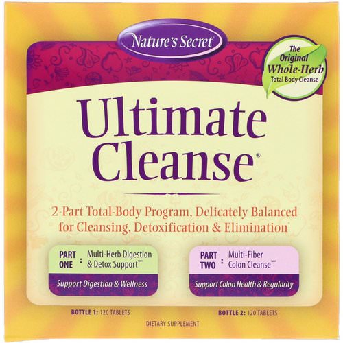 Nature's Secret, Ultimate Cleanse, 2 Part Total-Body Program, 2 Bottles, 120 Tablets Each فوائد