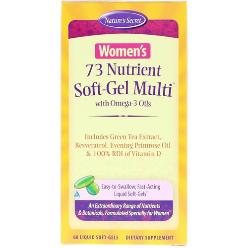 Nature's Secret, Women's 73 Nutrient Soft-Gel Multi with Omega-3 Oils, 60 Liquid Soft-Gels فوائد