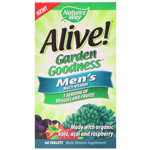 Nature's Way, Alive! Garden Goodness, Men's Multivitamin, 60 Tablets فوائد