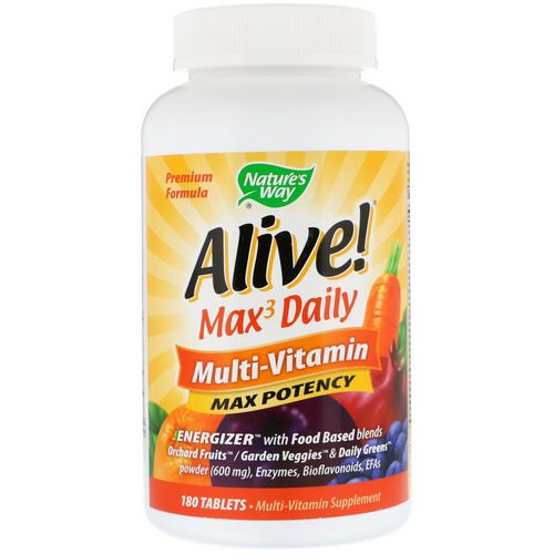 Nature's Way, Alive! Max3 Daily, Multi-Vitamin, 180 Tablets فوائد