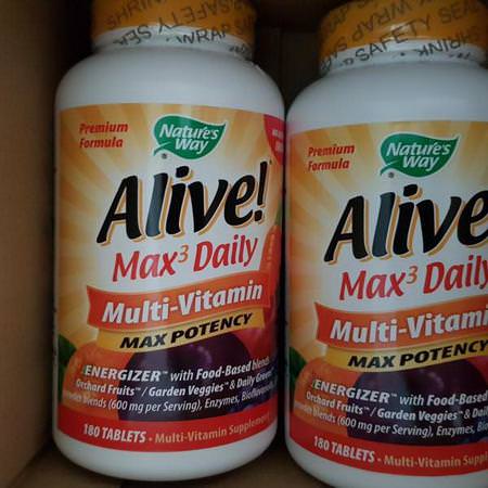 Nature's Way, Alive! Max3 Daily, Multi-Vitamin, No Added Iron, 30 Tablets