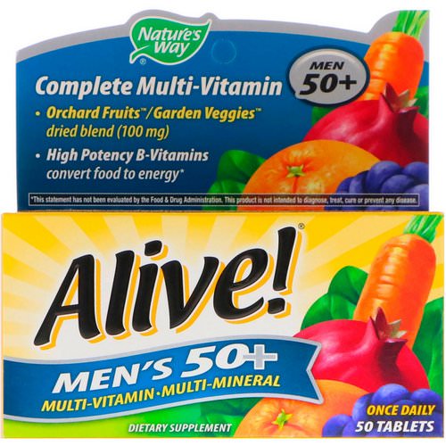 Nature's Way, Alive! Men's 50+ Complete Multi-Vitamin, 50 Tablets فوائد