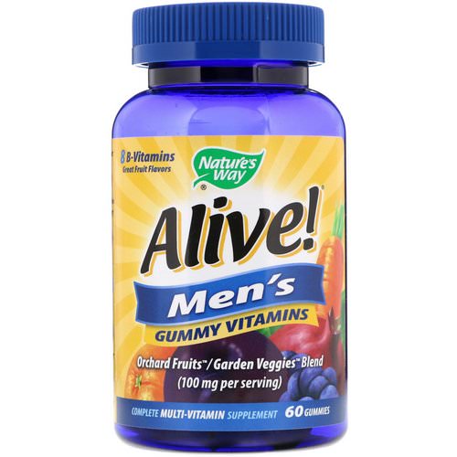 Nature's Way, Alive! Men's Gummy Vitamins, Fruit Flavors, 60 Gummies فوائد