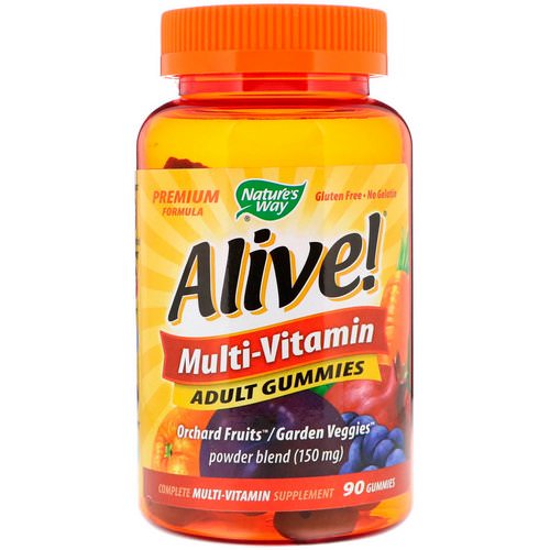 Nature's Way, Alive! Multi-Vitamin, Adult Gummies, Fruit Flavors, 90 Gummies فوائد