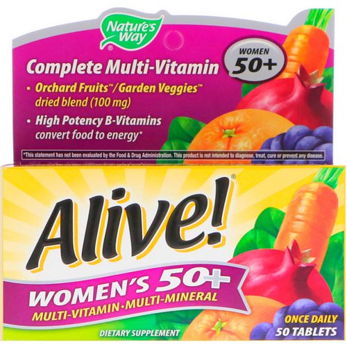 Nature's Way, Alive! Women's 50+ Complete Multi-Vitamin, 50 Tablets فوائد