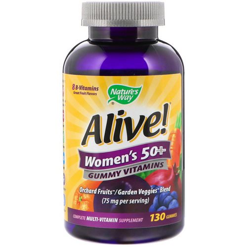 Nature's Way, Alive! Women's 50+ Gummy Vitamins, Fruit Flavors, 130 Gummies فوائد