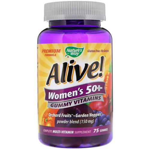 Nature's Way, Alive! Women's 50+ Gummy Vitamins, Fruit Flavors, 75 Gummies فوائد