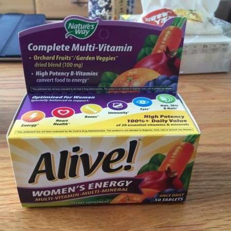 Nature's Way, Alive! Women's Energy, Multivitamin-Multimineral, 50 Tablets