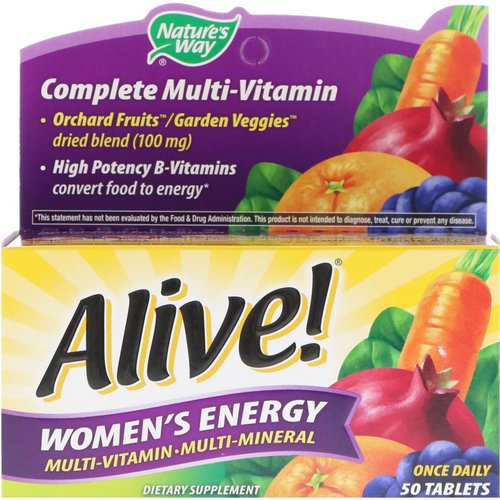Nature's Way, Alive! Women's Energy, Multivitamin-Multimineral, 50 Tablets فوائد