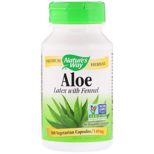 Nature's Way, Aloe, Latex With Fennel, 140 mg, 100 Vegetarian Capsules فوائد