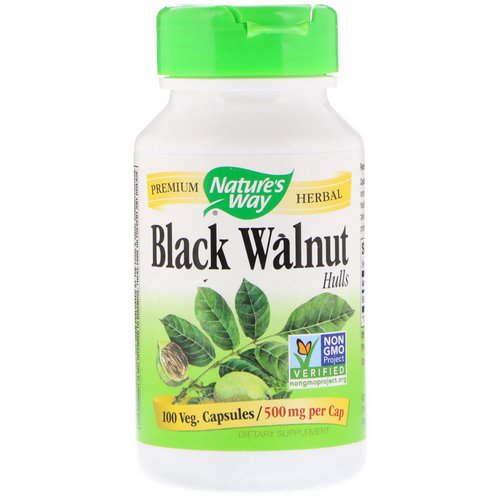 Nature's Way, Black Walnut, Hulls, 500 mg, 100 Vegetarian Capsules فوائد