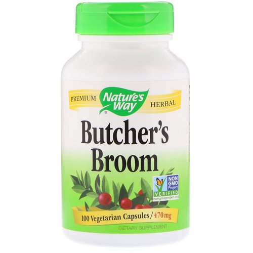 Nature's Way, Butcher's Broom, 470 mg, 100 Vegetarian Capsules فوائد