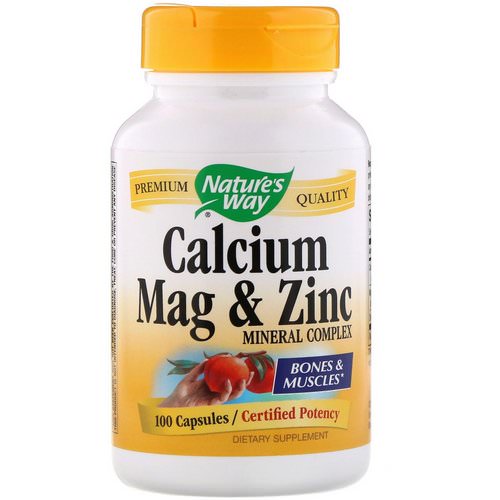 Nature's Way, Calcium Mag & Zinc Mineral Complex, 100 Capsules فوائد