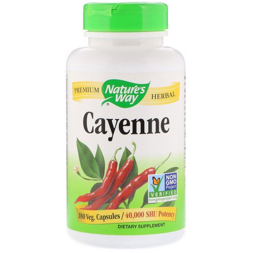 Nature's Way, Cayenne, 180 Veg. Capsules فوائد
