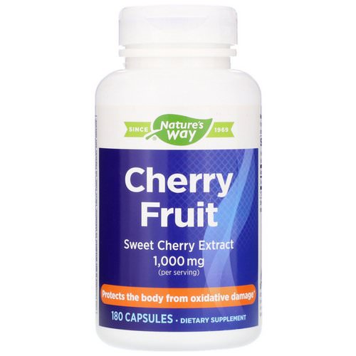Nature's Way, Cherry Fruit, Sweet Cherry Extract, 1,000 mg, 180 Capsules فوائد