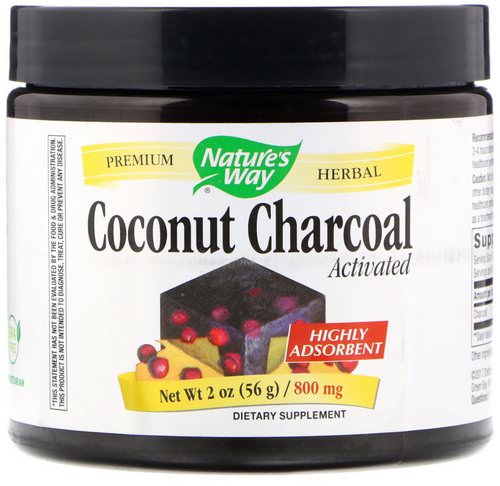 Nature's Way, Coconut Charcoal, Activated, 800 mg, 2 oz (56 g) فوائد