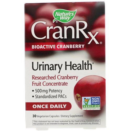 Nature's Way, CranRx, Urinary Health, Bioactive Cranberry, 500 mg, 30 Vegetarian Capsules فوائد