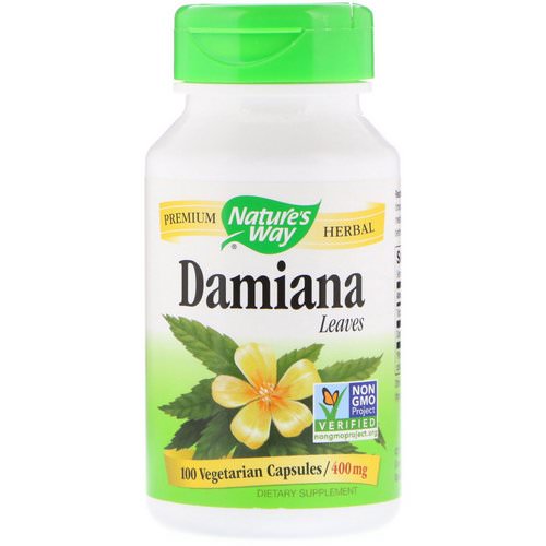 Nature's Way, Damiana, Leaves, 400 mg, 100 Vegetarian Capsules فوائد