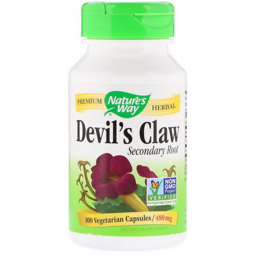 Nature's Way, Devil's Claw, Secondary Root, 480 mg, 100 Vegetarian Capsules فوائد