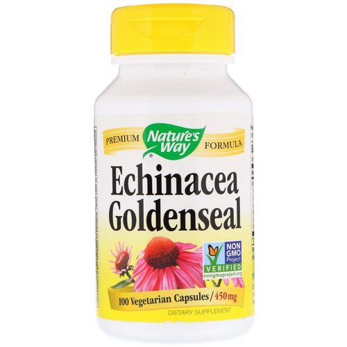 Nature's Way, Echinacea Goldenseal, 450 mg, 100 Vegetarian Capsules فوائد