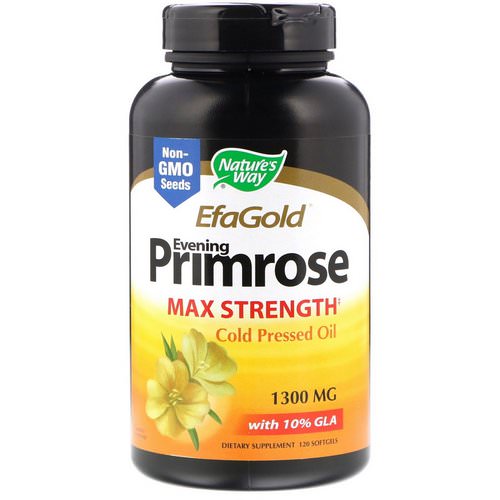 Nature's Way, EfaGold, Evening Primrose, Max Strength, 1,300 mg, 120 Softgels فوائد