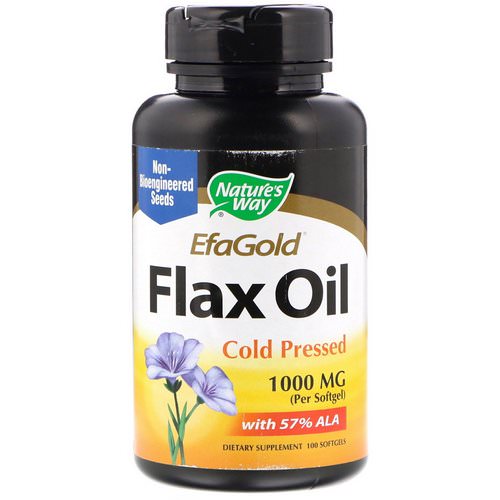 Nature's Way, EfaGold, Flax Oil, 1000 mg, 100 Softgels فوائد