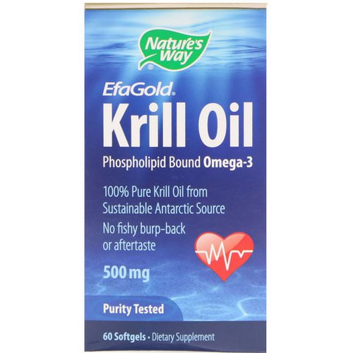 Nature's Way, EfaGold, Krill Oil, 500 mg, 60 Softgels فوائد