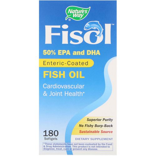 Nature's Way, Fisol, Enteric-Coated Fish Oil, 180 Softgels فوائد