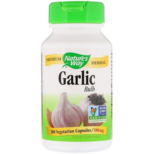 Nature's Way, Garlic Bulb, 580 mg, 100 Vegetarian Capsules فوائد