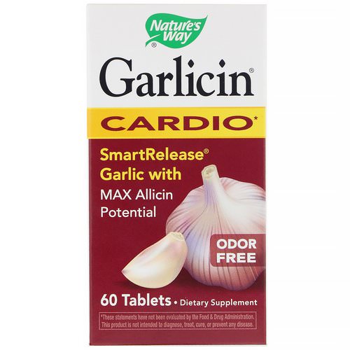 Nature's Way, Garlicin Cardio, Odor Free, 60 Tablets فوائد